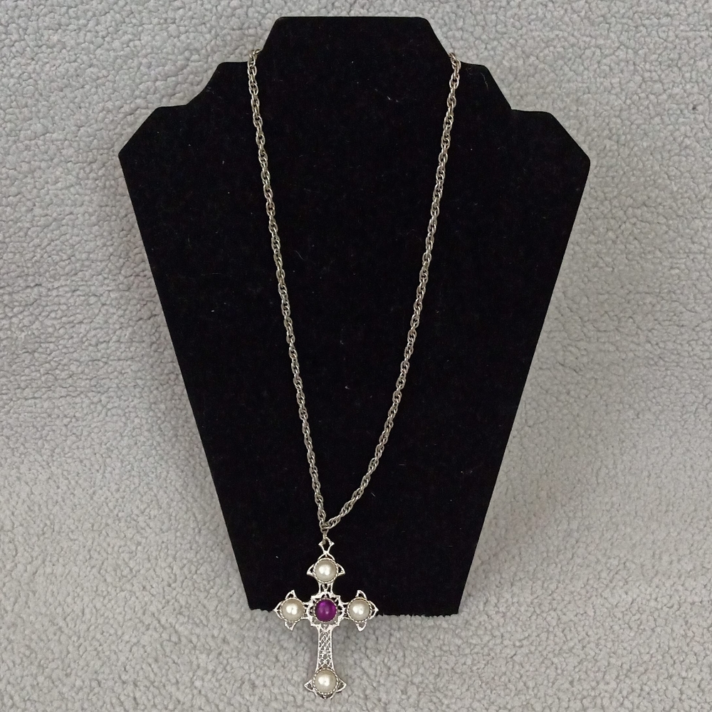 Vintage Sarah Cov. Faux Pearl & Rhinestone Necklac